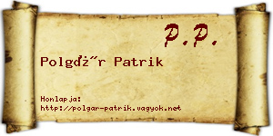 Polgár Patrik névjegykártya