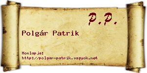 Polgár Patrik névjegykártya